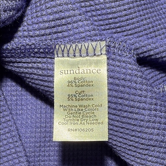 Sundance Crewneck Top Thermal Waffle Velvet Cuff - Picture 6 of 9